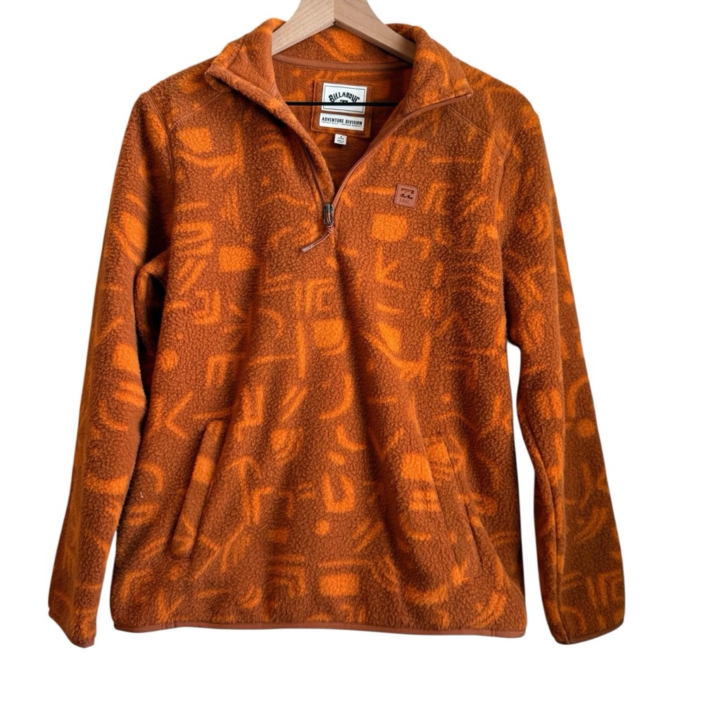 Billabong Adventure Division Quarter Zip Orange Fleece - Picture 7 of 13
